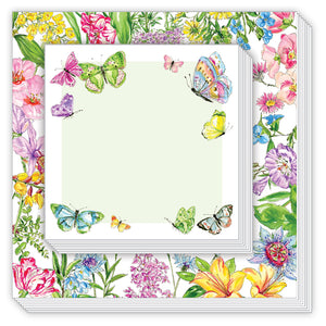 Notepad Duo-Garden Floral with Colorful Butterflies