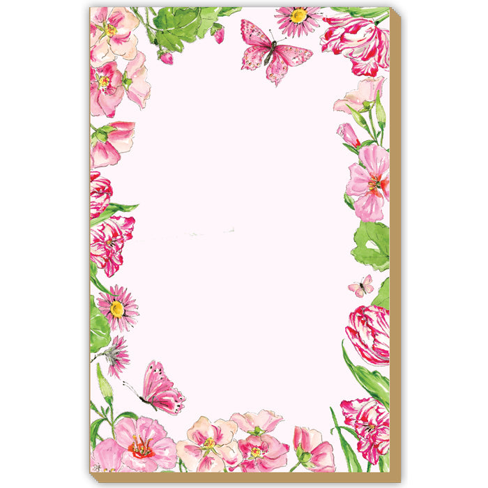 Large Notepad-Handpainted Pink Botanicals