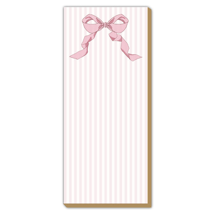 Notepad-Luxe Stripe Skinny Pad with Bow