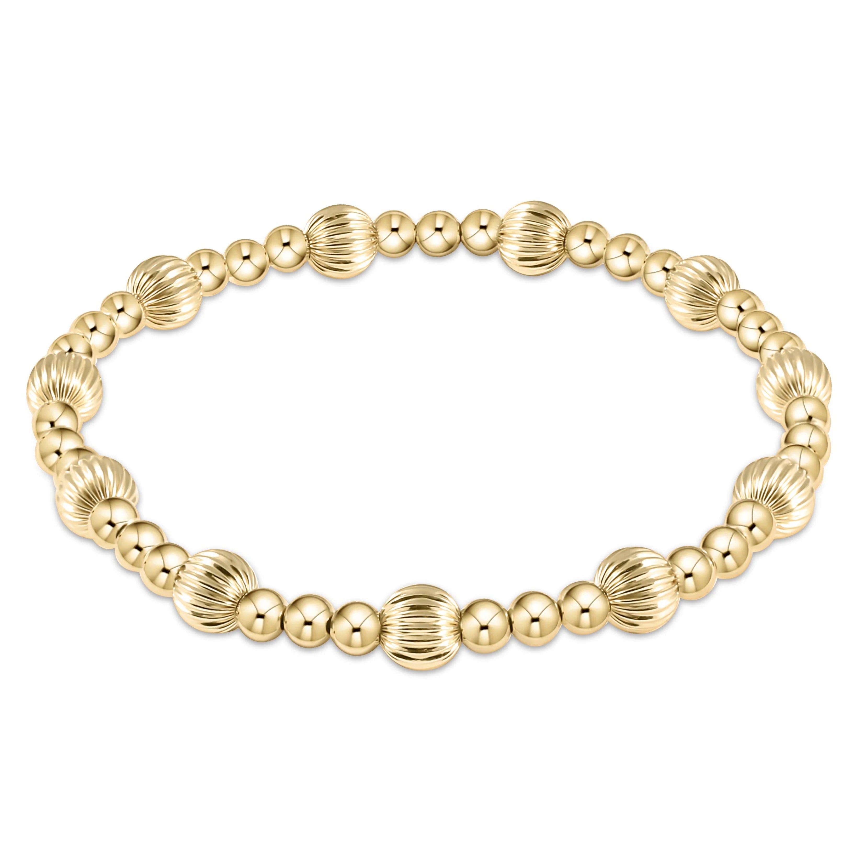 Dignity Sincerity Pattern Gold Bead Bracelet