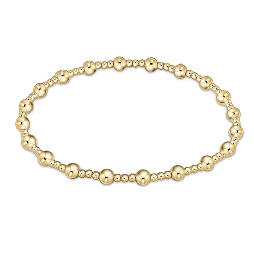 Classic Sincerity Pattern Gold Bead Bracelet