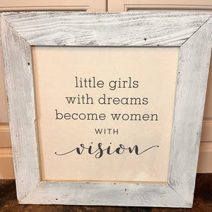 Little Girls with Dreams Framed Board