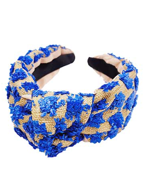 Floral Pattern Straw Knotted Headband