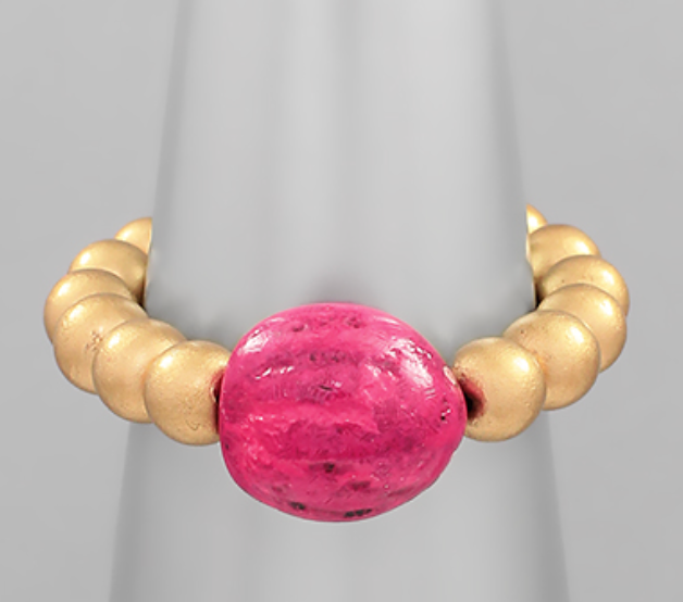 Gold Bracelet with Colored Stone