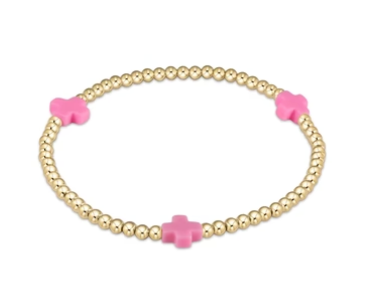 Egirl Signature Cross Gold Bead Bracelet