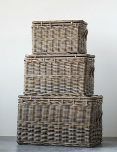 Natural Rattan Basket with Lid
