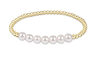Classic Gold Beaded Bliss Bracelet-Pearl