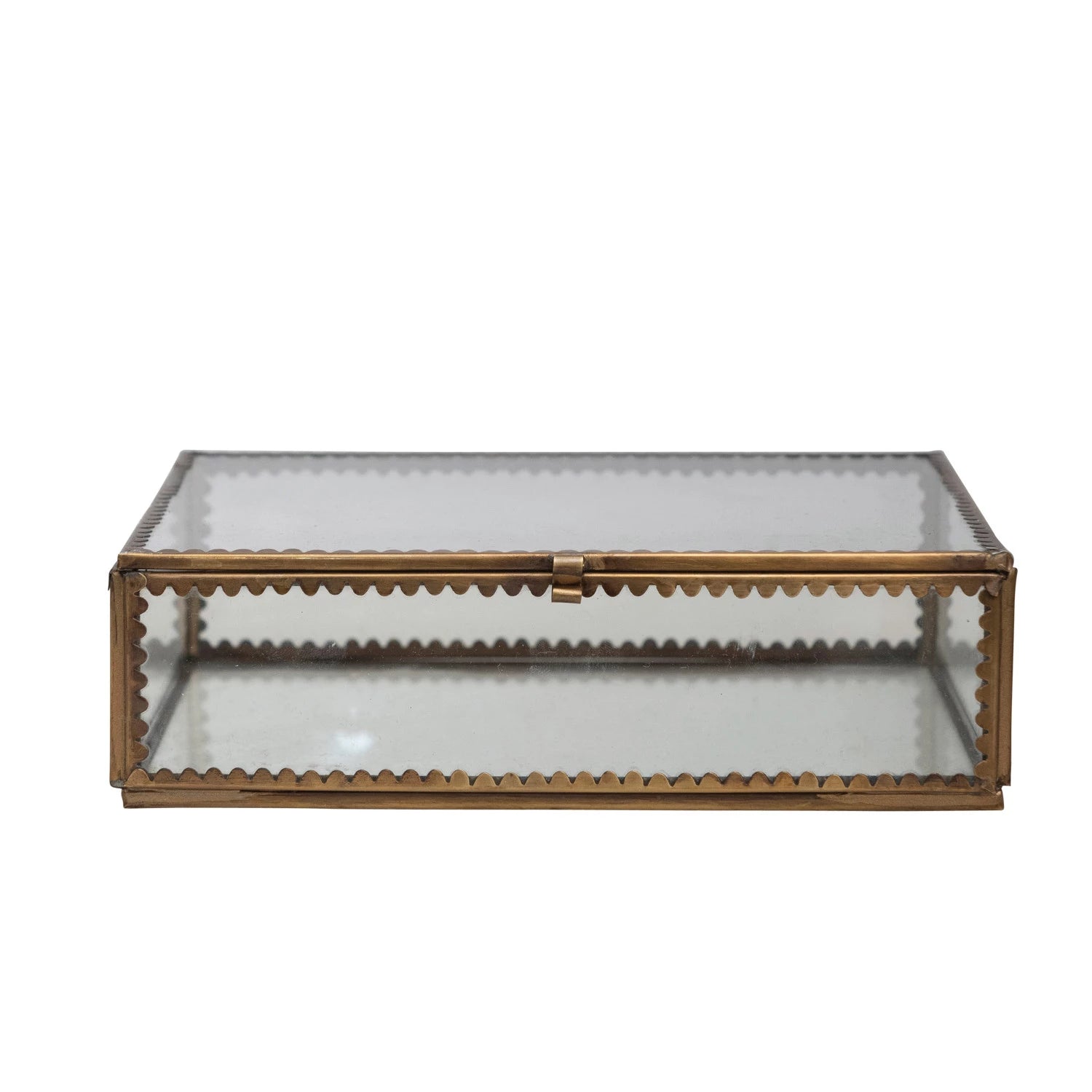 Glass & Metal Box with Scalloped Edges
