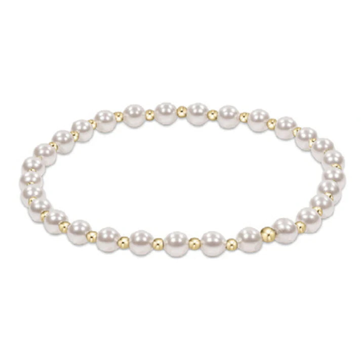 Classic Grateful Pattern Bead Bracelet-Pearl