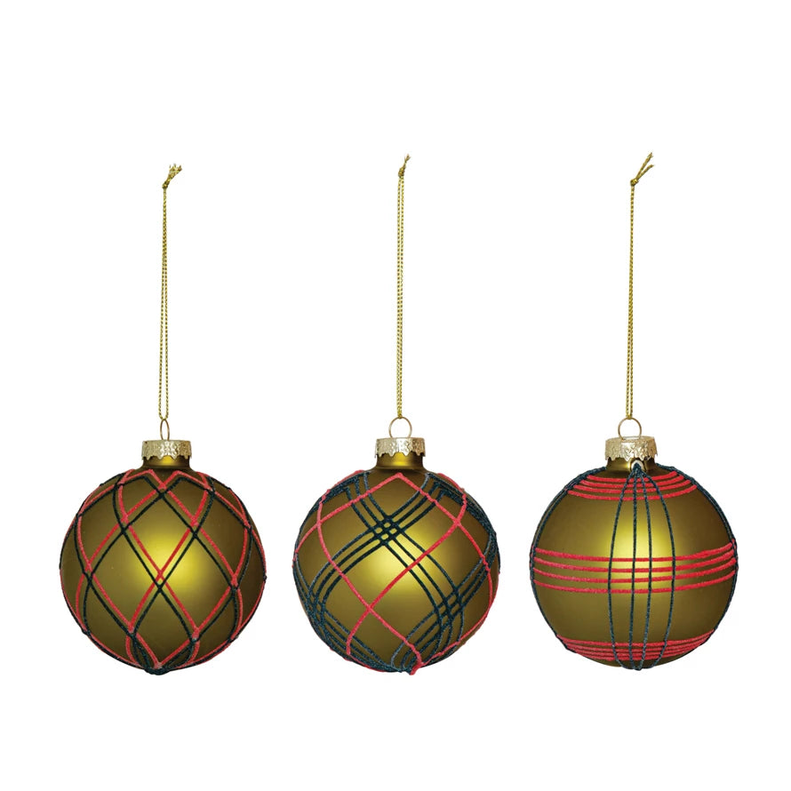 Hand Painted Glass Ball Ornament