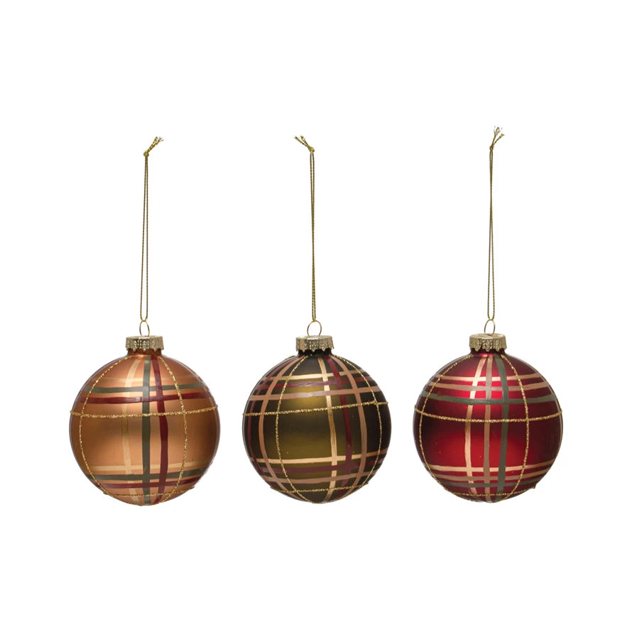 Hand-Painted Multi Color Glass Ball Ornament