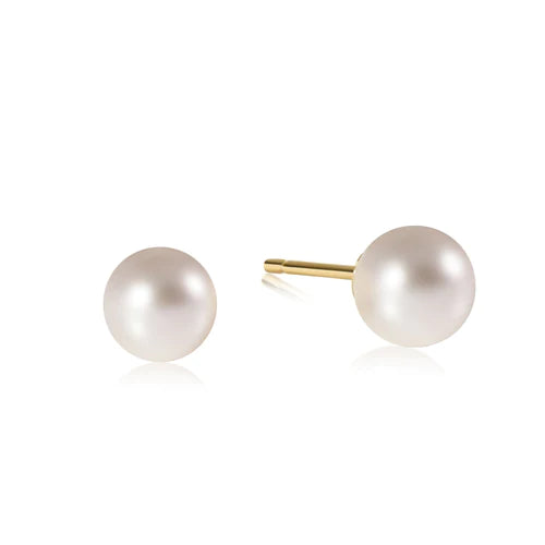 Classic Ball Stud Earrings - Pearl