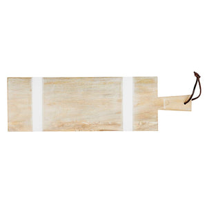 White and Natural Rectangle Charcuterie Board