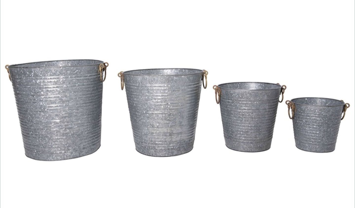 Embossed Metal Buckets with Handles – Harbins Jasper