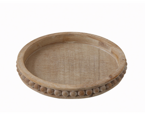 Round Decorative Wood Tray