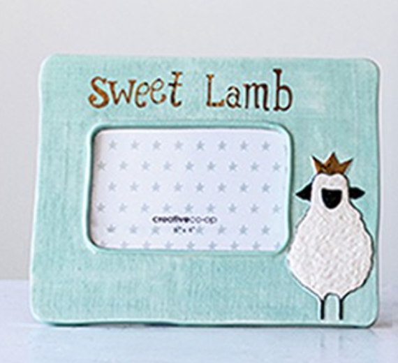 Sweet Lamb Stoneware Picture Frame
