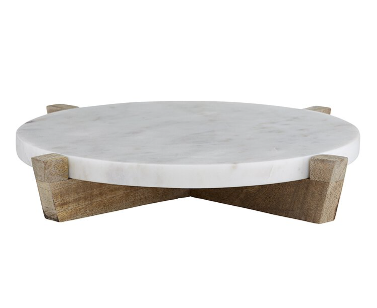 Marble Tray with Mango Wood Stand