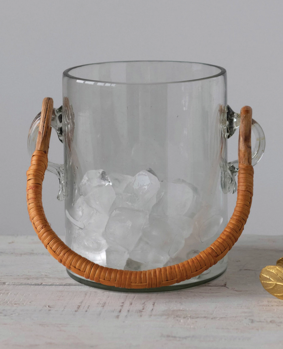 Glass Ice Bucket with Handle