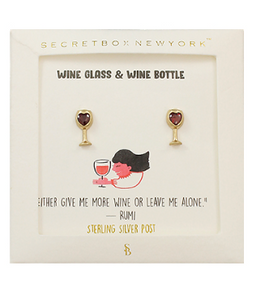 Wine Glass & Wine Bottle Earrings