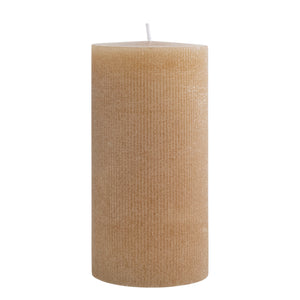 Pleated Pillar Candle-Linen Color