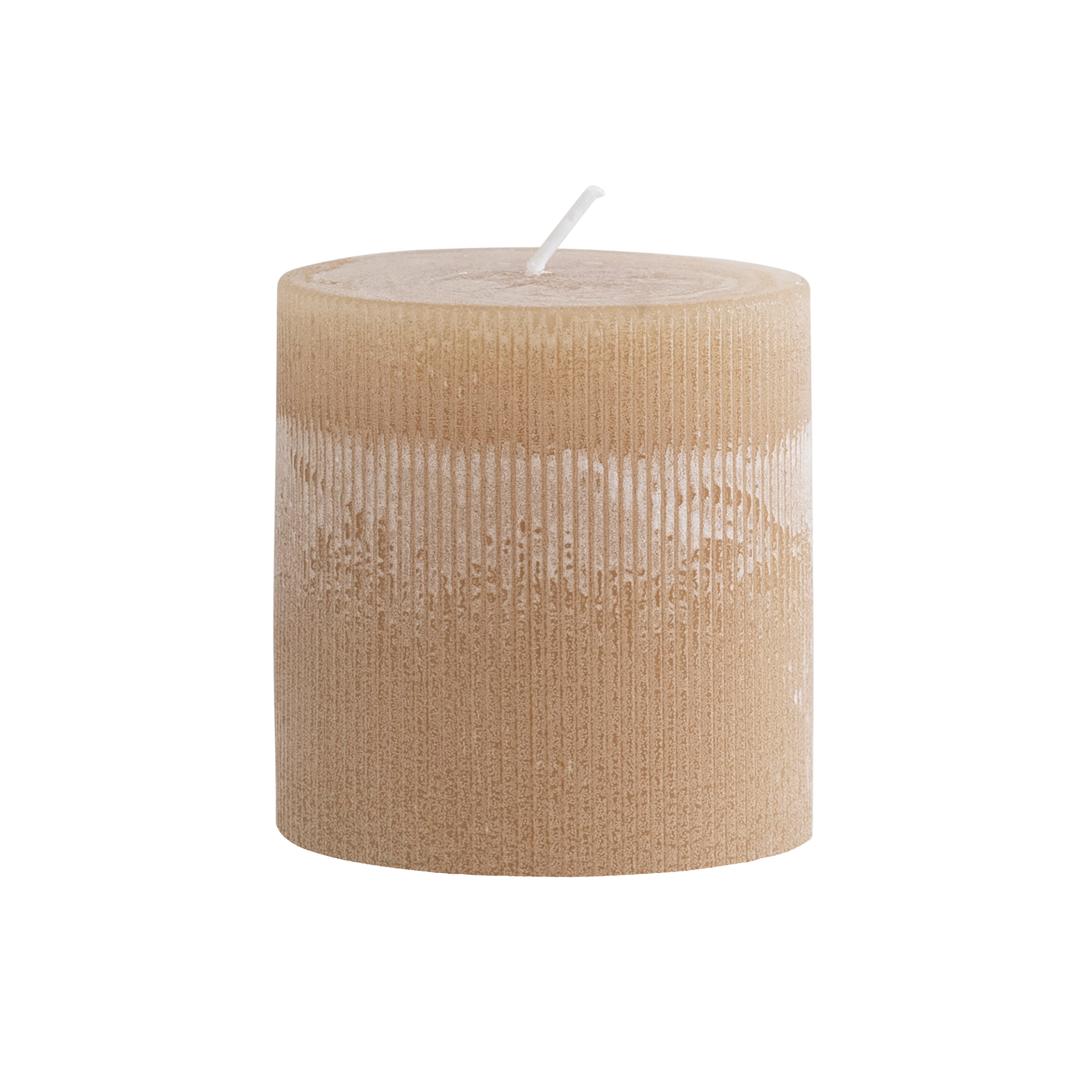 Pleated Pillar Candle-Linen Color