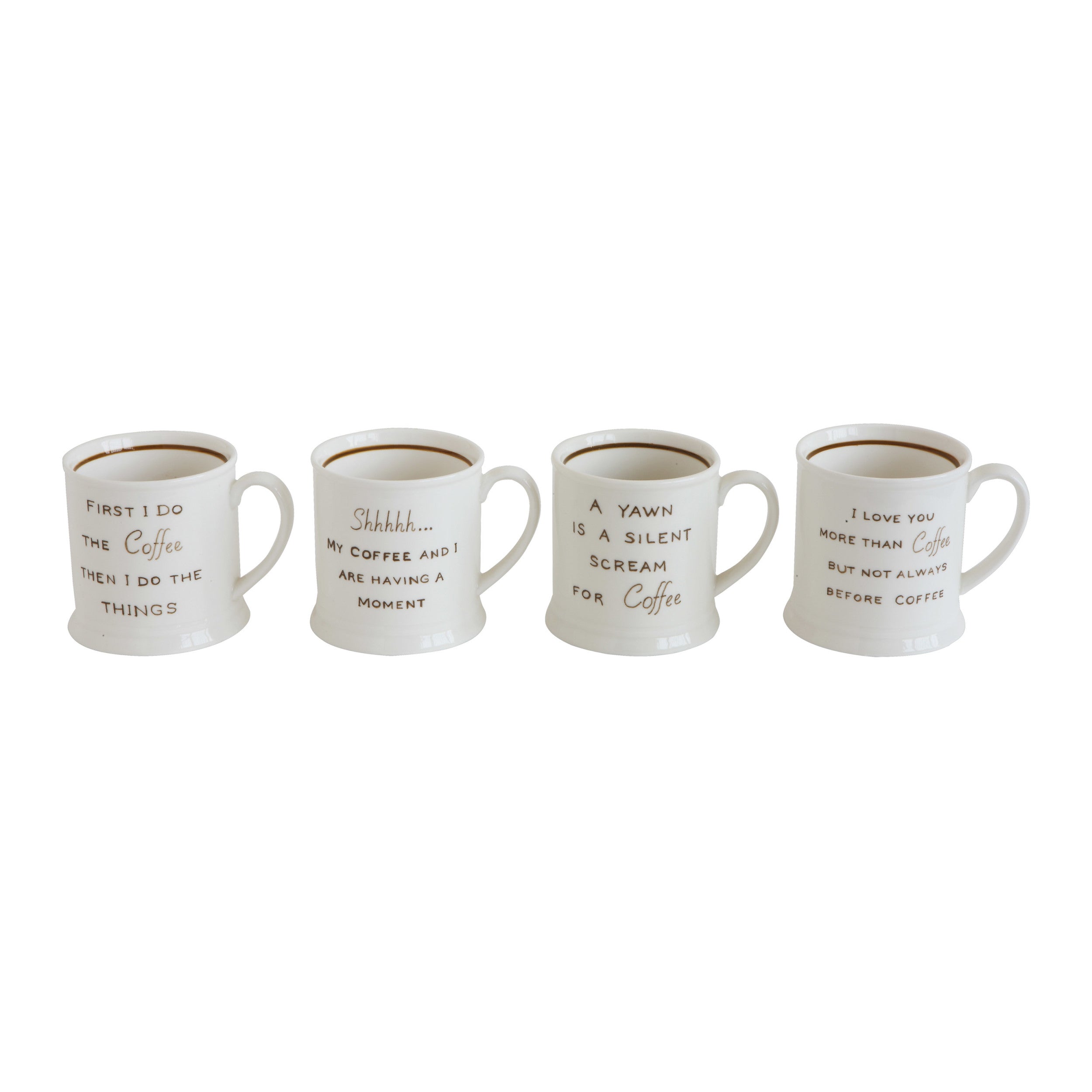 Stoneware Mug with Coffee Saying