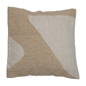 Cream and Beige Square Woven Pillow