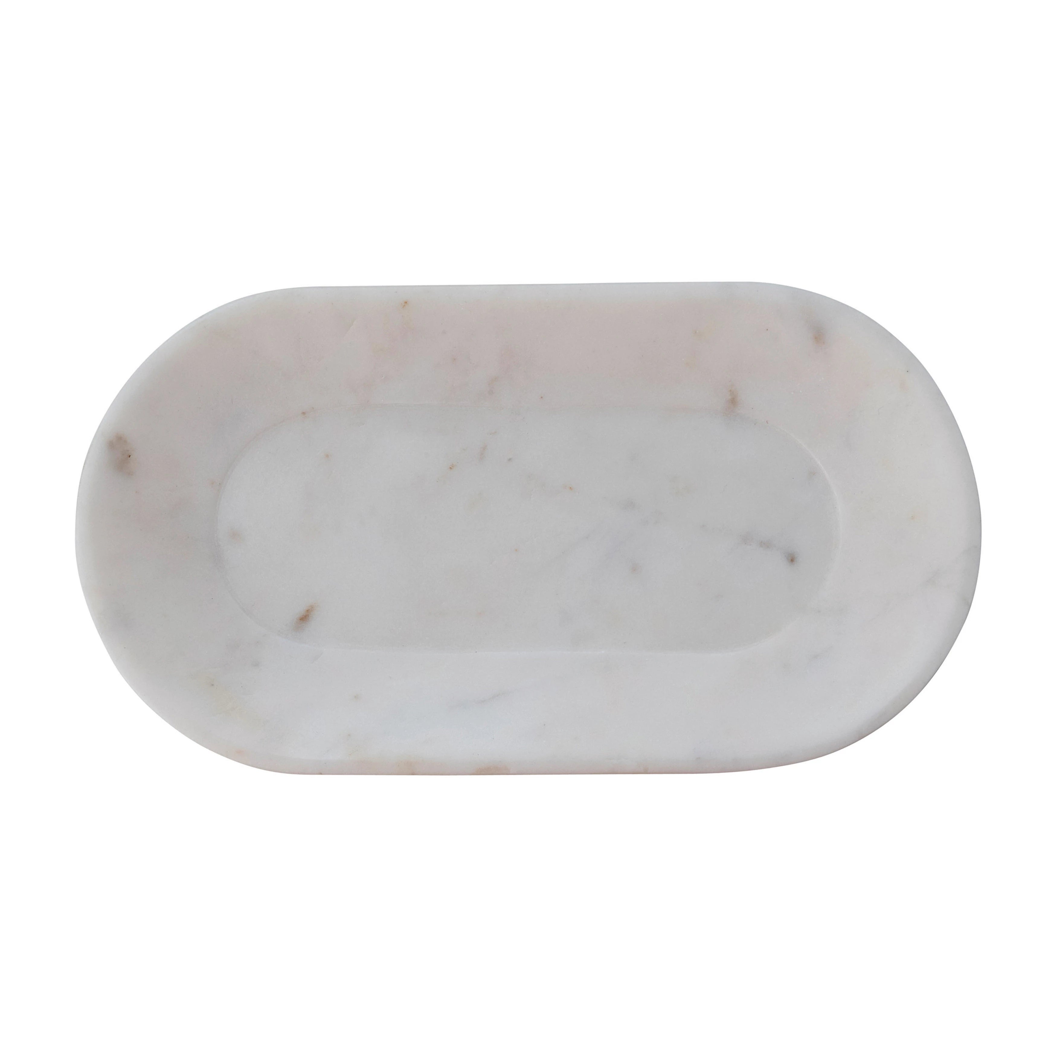 White Marble Oval Tray