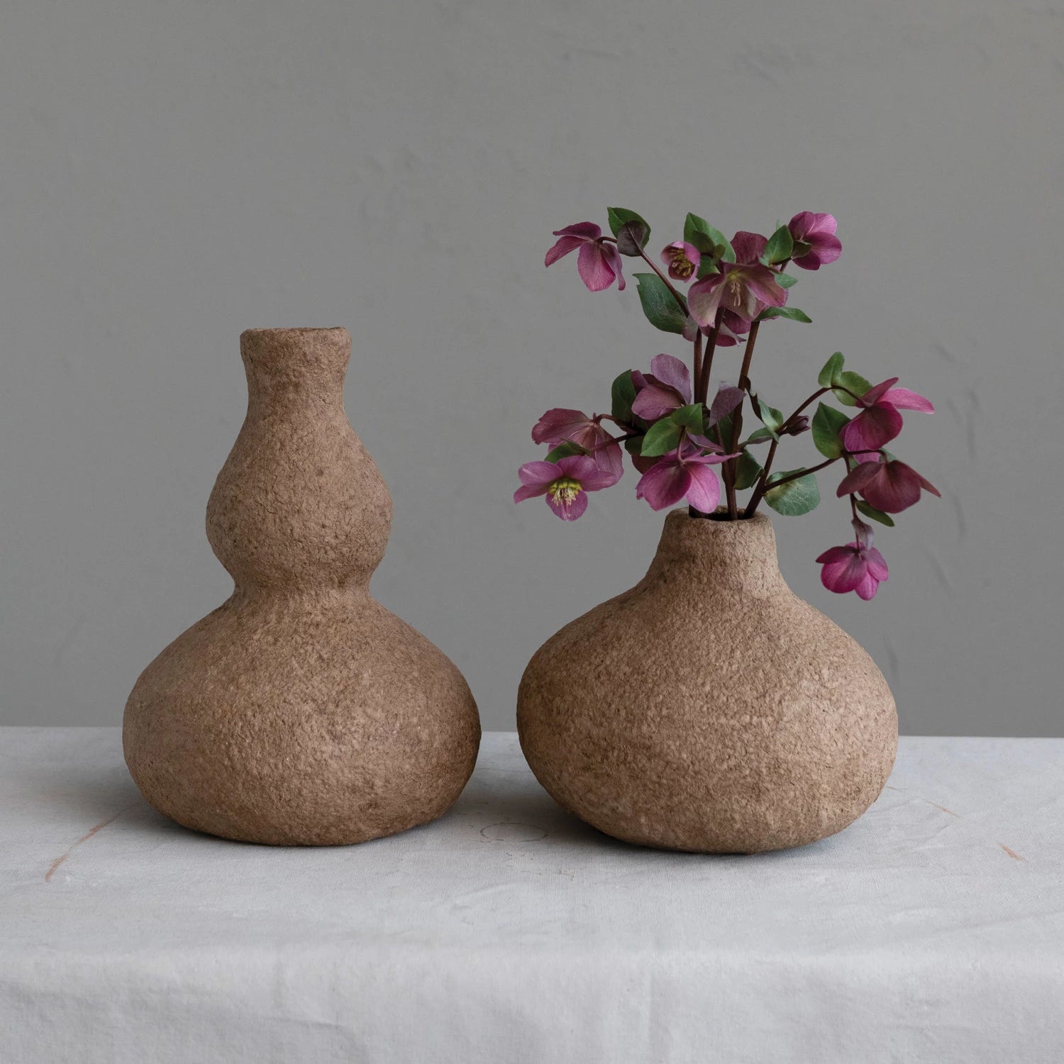 Brown Handmade Paper Mache Vase