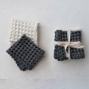 Square Cotton Waffle Weave Dish Cloths with Loop