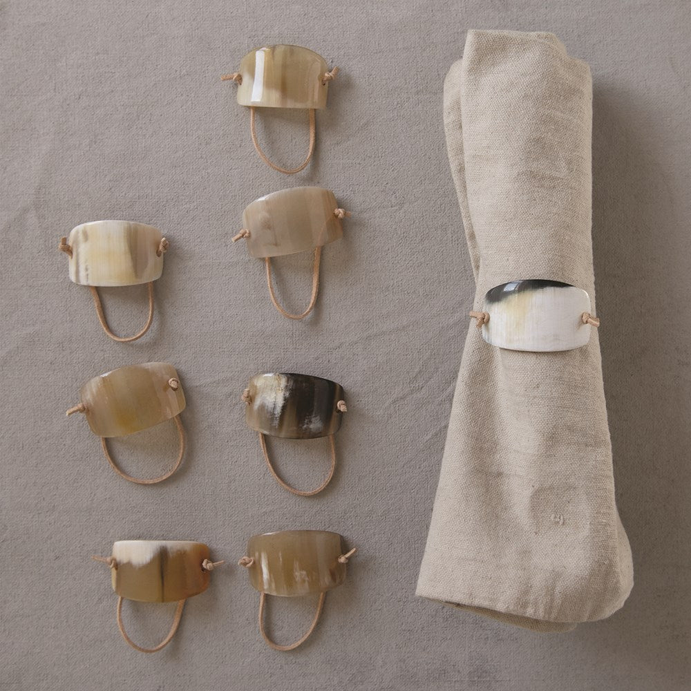 Horn and Suede Napkin Ring