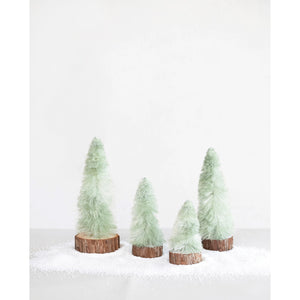 Sage Fabric Trees with Wood Base